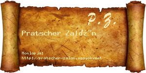Pratscher Zalán névjegykártya